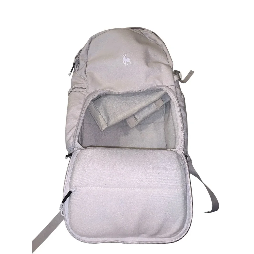 Brevite The Jumper‎ Camera Backpack Unisex Light Gray Laptop Pockets Techwear